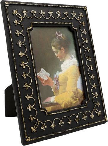 SYLVIA'S SHOP 2.5x3.5 Small Vintage Picture Frame, Mini Antique Black and Gold Ornate Photo Frame, for Tabletop and Wall Display, Retro Home Decor, Photo Gallery Art in Kuwait
