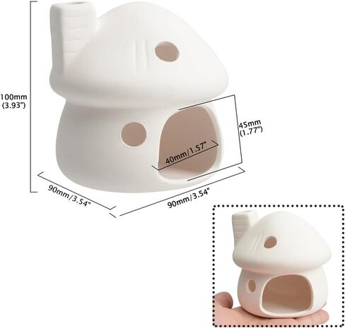 YXQ Aquarium Decorations Ceramic Mushroom House for Fish Tank Landscape to Small Shrimp/Goldfishes Hiding Rest and Breed (White) in Saudi Arabia