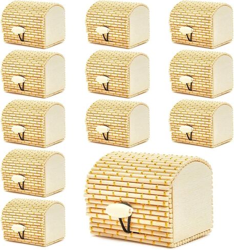 Juvale Mini Bamboo Cane Treasure Chests with Gold String Design (2.4 x 2 In, 12-Pack) in Saudi Arabia