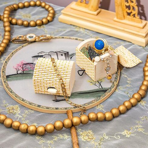 Juvale Mini Bamboo Cane Treasure Chests with Gold String Design (2.4 x 2 In, 12-Pack) in Saudi Arabia