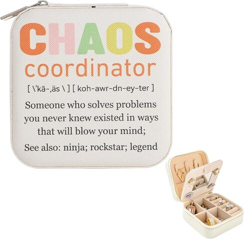 iematoz Chaos Coordinator Gifts -Mini Travel Jewelry Case Jewelry Box Jewelry Organizer in Kuwait