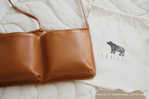 منظم سرير أطفال لو آند كين - منظم حفاضات معلق من الجلد النباتي لسرير الأطفال - سرير أطفال بجانب السرير بحجم 13.5 × 7.5 بوصة - مقاوم للماء والبقع in Kuwait