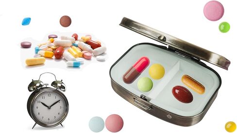 Custom Pill Box Tablet Holder Wallet Organizer Pocket Case - Pill Box for Purse (Vintage Flower Abstract Floral Watercolor Painting) in Kuwait