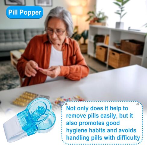 3 Pcs Portable Travel Pill Taker Remover - Pill Extractor Tool,Pill Organizer Pill Boxes Assistance Tool,Easy to Take Out Pills for Elderly with Weak Hands in Kuwait