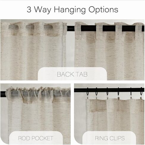 ستائر تيراكوتا شفافة بطول 84 بوصة - ستارة بوهو لغرفة النوم ستارة بوهيمية شبه شفافة محروقة باللون البرتقالي الخيش الخفيف ستارة من الكتان بجيب قضيب، ديكور الخريف والخريف لغرفة المعيشة in Kuwait