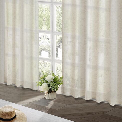 ستائر تيراكوتا شفافة بطول 84 بوصة - ستارة بوهو لغرفة النوم ستارة بوهيمية شبه شفافة محروقة باللون البرتقالي الخيش الخفيف ستارة من الكتان بجيب قضيب، ديكور الخريف والخريف لغرفة المعيشة in Kuwait