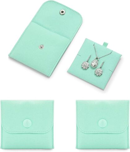 Microfiber Jewelry Pouch with Insert Pad Luxury 3 Pack Jewelry Package Gift Bag with Snap Closure for Necklace Rings Earrings(Beige) in Saudi Arabia