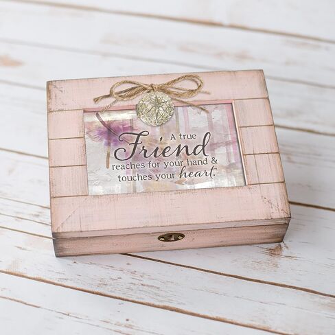 Cottage Garden Friend Heart Blush Pink Distressed Locket Music Box Plays That's What Friends are for in Saudi Arabia