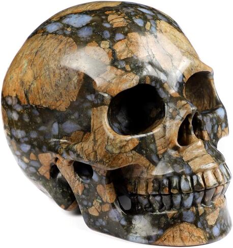Skullis 2.0 "Que Sera Stone Crystal Skull، منحوتة يدويًا من الأحجار الكريمة للفنون الجميلة، تمثال حجر شفاء الريكي. in Kuwait