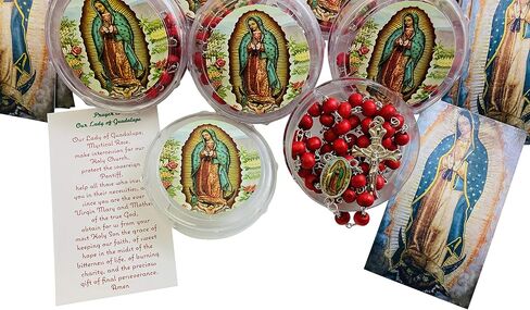 Westmon Works Our Lady of Guadalupe Rosary Bulk Lot with Rosaries and Holy Card Set for Quincenera Favors or First Communion Classes, 12 Pack in Saudi Arabia