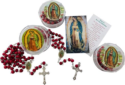 Westmon Works Our Lady of Guadalupe Rosary Bulk Lot with Rosaries and Holy Card Set for Quincenera Favors or First Communion Classes, 12 Pack in Saudi Arabia