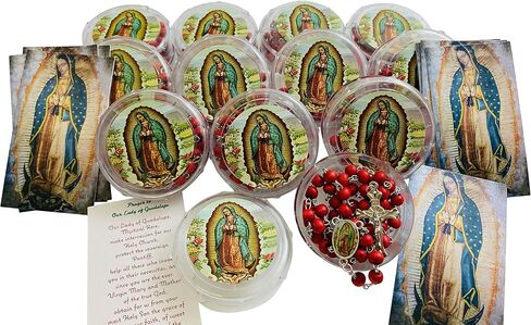 Westmon Works Our Lady of Guadalupe Rosary Bulk Lot with Rosaries and Holy Card Set for Quincenera Favors or First Communion Classes, 12 Pack in Saudi Arabia