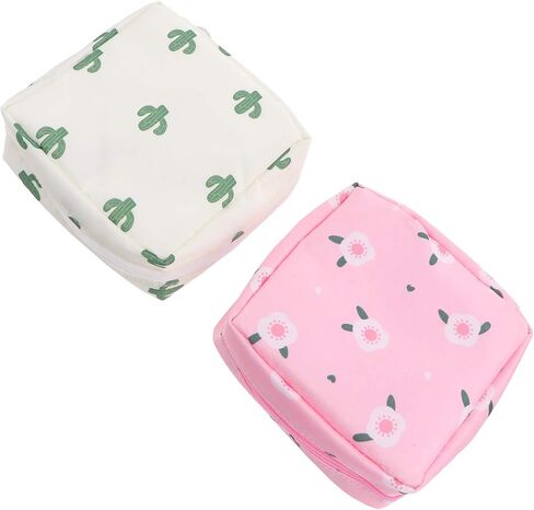 حقيبة تخزين المناديل الصحية من هيليفتي، حقائب فترة للفتيات المراهقات والنساء والسيدات، حقيبة فترة مع سحاب للمناديل الصحية، عبوة من قطعتين in Kuwait