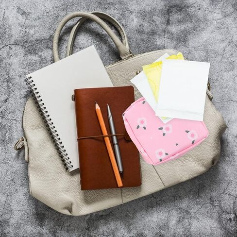 حقيبة تخزين المناديل الصحية من هيليفتي، حقائب فترة للفتيات المراهقات والنساء والسيدات، حقيبة فترة مع سحاب للمناديل الصحية، عبوة من قطعتين in Kuwait