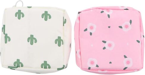 حقيبة تخزين المناديل الصحية من هيليفتي، حقائب فترة للفتيات المراهقات والنساء والسيدات، حقيبة فترة مع سحاب للمناديل الصحية، عبوة من قطعتين in Kuwait