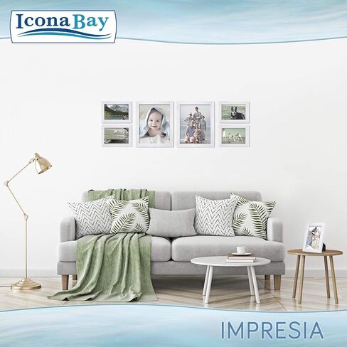 مجموعة إطارات الصور Icona Bay مقاس 5x7 (أسود، 10 عبوات)، تصميم عصري بسيط، مسند للطاولة وخطافات تعليق على الحائط، مجموعة Impresia in Kuwait