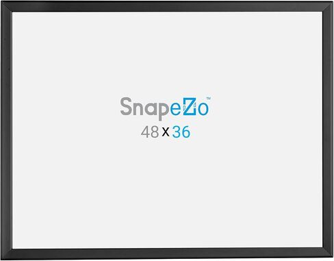 SnapeZo Poster Frame 36x48, Black, 1.25 Inch Aluminum Profile, Front-Loading Snap Frame, Wall Mounting, Professional Series in Saudi Arabia