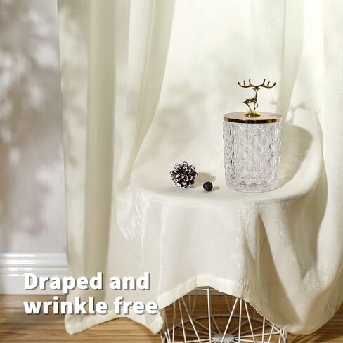 BGment Beige Sheer Curtains 63 Inch Length for Bedroom, Light Filtering Non-See Through Privacy Semi Sheer Curtains Silk Look-Like Window Drapes for Living Room, Each 52 x 63 Inch, Beige in Kuwait