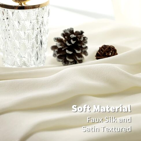 BGment Beige Sheer Curtains 63 Inch Length for Bedroom, Light Filtering Non-See Through Privacy Semi Sheer Curtains Silk Look-Like Window Drapes for Living Room, Each 52 x 63 Inch, Beige in Kuwait