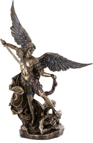 Top Collection Archangel St. Michael Statue - Michael Archangel of Heaven Defeating Lucifer in Premium Cold-Cast Bronze - 10-Inch Collectible Angel Figurine in Saudi Arabia