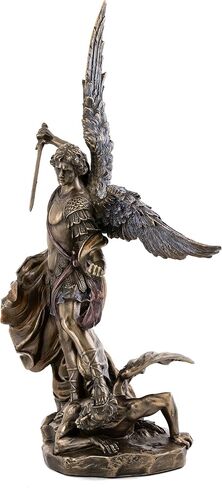 Top Collection Archangel St. Michael Statue - Michael Archangel of Heaven Defeating Lucifer in Premium Cold-Cast Bronze - 10-Inch Collectible Angel Figurine in Saudi Arabia
