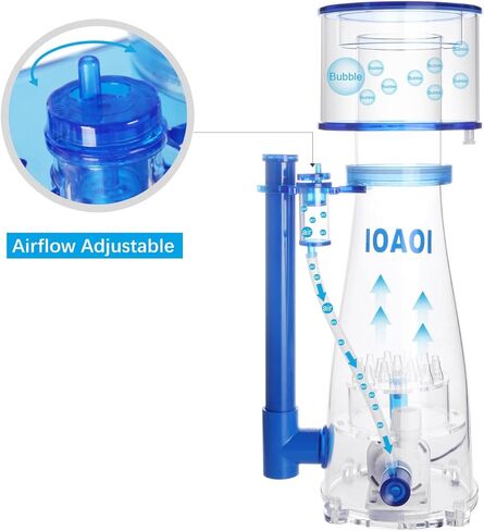 Protein Skimmers for Saltwater Aquariums up to 210 Gallons Fish Tank Cast Acrylic Protein Skimmer Ultra Quiet Needle Pinwheel DC Pump 23W for Big Tank Water Flow and Air Flow Adjustable in Kuwait