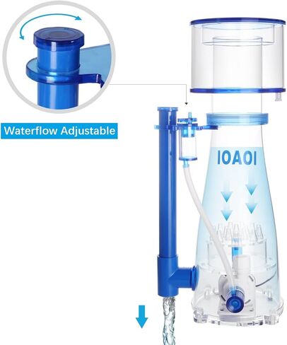 Protein Skimmers for Saltwater Aquariums up to 210 Gallons Fish Tank Cast Acrylic Protein Skimmer Ultra Quiet Needle Pinwheel DC Pump 23W for Big Tank Water Flow and Air Flow Adjustable in Kuwait