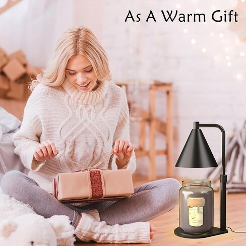 Candle Warmer Lamp Dimmable Light Black Electric Candles Melter with Timer - Adjustable Wax Lantern Warmers with Bulbs for Melting Jar Candle - for Scented Home Bedroom House in Saudi Arabia
