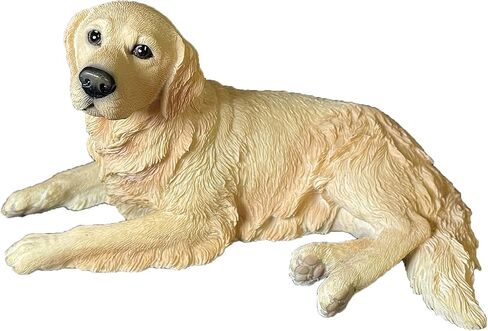 e-dreamstore 1P Resin Small Simulated Dog, Golden Labrador Retriever Dog Figurine, Lying Posture, Garden Statue, Dog Pendulum Model Car Home Accessories in Saudi Arabia