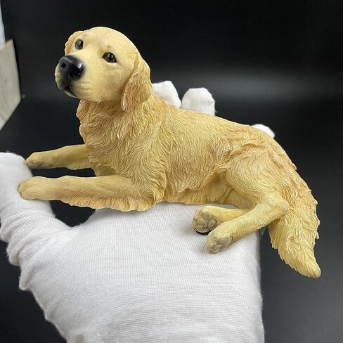 e-dreamstore 1P Resin Small Simulated Dog, Golden Labrador Retriever Dog Figurine, Lying Posture, Garden Statue, Dog Pendulum Model Car Home Accessories in Saudi Arabia
