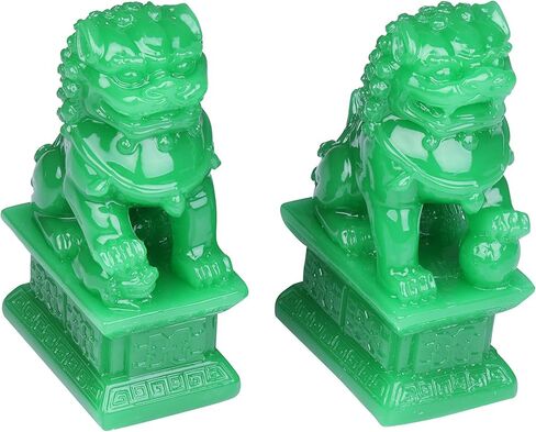 اي-مارت 2 قطعة من تماثيل الأسد الحارس فو فوو، ديكور منزل صيني فينغ شوي، تمثال كلب الأسد الصيني فينغشوي فودوغ in Kuwait