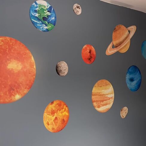 Solar System Wall Stickers for Kids, Universe Space Wall Sticker, Large Size Planet Wall Decal, Space Wall Decor for Bedroom Classroom Playroom Nursery Birthday Gift Idea(L) in Saudi Arabia