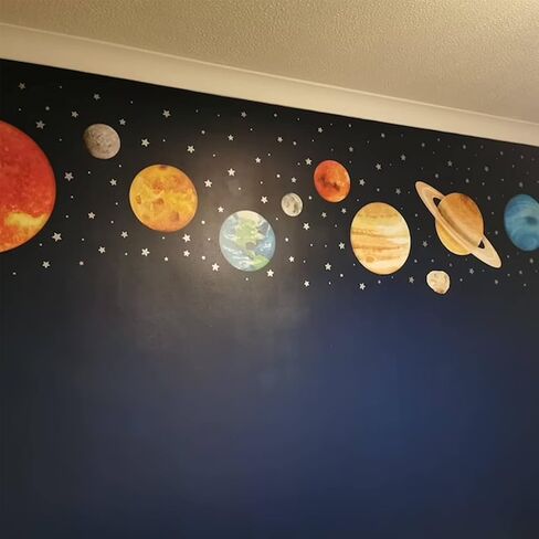 Solar System Wall Stickers for Kids, Universe Space Wall Sticker, Large Size Planet Wall Decal, Space Wall Decor for Bedroom Classroom Playroom Nursery Birthday Gift Idea(L) in Saudi Arabia