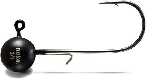 Nako 200% Sensitive Tungsten Ball Jig Heads - 5 Pack - No Chip Black - Tungsten Fishing Jig Heads, 1/32, 1/16, 1/8, 3/16, 1/4, 3/8oz, Damiki Rig Jig Heads in Saudi Arabia