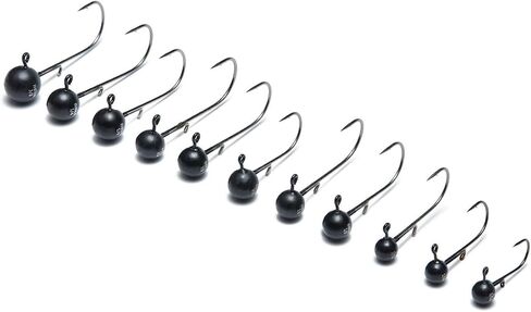 Nako 200% Sensitive Tungsten Ball Jig Heads - 5 Pack - No Chip Black - Tungsten Fishing Jig Heads, 1/32, 1/16, 1/8, 3/16, 1/4, 3/8oz, Damiki Rig Jig Heads in Saudi Arabia