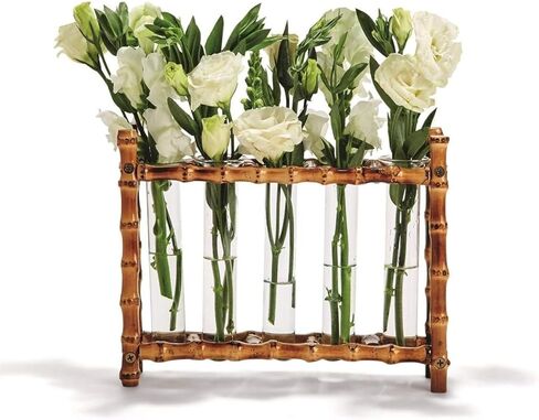 Tozai Home WTR006 Natural Bamboo Vase Includes 5 Glass Tubes in Saudi Arabia