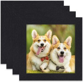TOFOREVO 4x4 Picture Frames Set of 4 Black Wood Grain Photo Frame for Gallery Wall Mounting or Tabletop Display in Kuwait