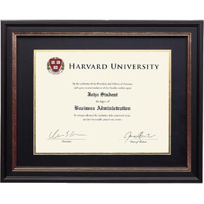 إطار وثيقة الصور من منتجات EXCELLO GLOBAL: 8.5 × 11 مع إطار جداري لحامل شهادة دبلوم التخرج بساط مزدوج (أسود/فضي) in Saudi Arabia