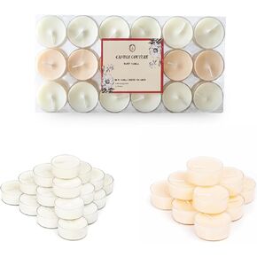 كاندل كوتور شموع معطرة بالفانيليا، 36 قطعة من شموع تي لايت مع كوب شفاف، شمع صويا معطرة للغاية بنسبة 95%، زيوت عطرية طبيعية، وقت احتراق طويل، مجموعة هدايا شموع للنساء in Kuwait