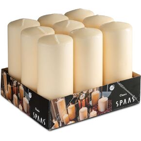 SPAAS Ivory Pillar Candles - 9 Pack | 6 Inch Large Ivory Dripless Pillar Candles | Long Burning Unscented Pillar Candles for Home Décor, Memorial, Vigil, Parties, Wedding, Decorative Lantern