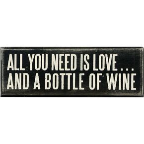 Primitives by Kathy 27179 Box Sign, 4" x 5", Dear Wine…