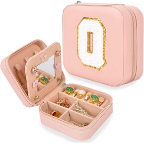 صندوق مجوهرات صغير من ChezMax للسفر، صندوق مجوهرات أولي صغير، صندوق منظم مجوهرات وردي، حقيبة مجوهرات لعيد الميلاد وعيد الحب وهدايا عيد الحب الأولي S in Kuwait