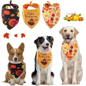 Idepet الخريف الكلب باندانا 3 حزمة هالوين الخريف الحيوانات الأليفة مثلث المرايل وشاح لطيف تركيا مابل ليف الطباعة منديل مجموعات قابل للغسل الملحقات للكلاب الصغيرة والمتوسطة الكبيرة القطط عكسها in Kuwait