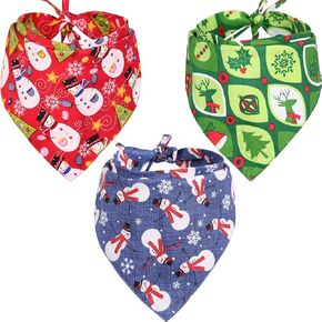 3 Pack Christmas Dog Bandana Reversible Triangle Bibs Scarf Accessories for Dogs Cats Pets Small in Kuwait