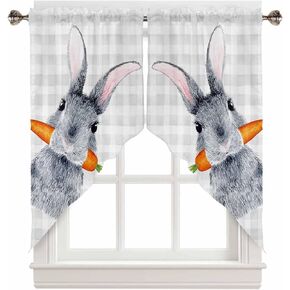 Spring Swag Curtain,Sage Green Gradient Petal White Kitchen Valances Rod Pocket Curtains Tier Pair Swag Topper,Pastoral Leaves Botanical 2 Panels Window Treatment for Bathroom Living Room Bedroom in Kuwait