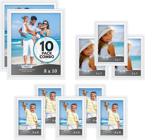 مجموعة إطارات الصور السوداء من Icona Bay - 10 قطع (خمسة 4x6، ثلاثة 5x7، اثنتان 8x10)، مجموعة Inspirations Collection متعددة العبوات لمعرض الحائط المعاصر in Kuwait