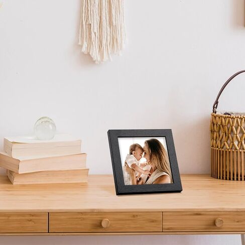 TOFOREVO 4x4 Picture Frames Set of 4 Black Wood Grain Photo Frame for Gallery Wall Mounting or Tabletop Display in Kuwait