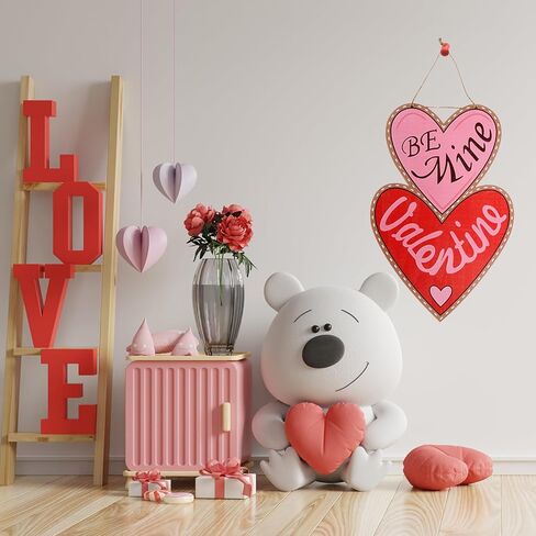 cnmg عيد الحب سماع شكل الباب شماعات عيد الحب علامة لديكور الباب الأمامي عيد الحب باب خشبي معلق علامة عيد الحب محادثة قلوب علامة الباب لغرفة النوم المنزلية in Kuwait