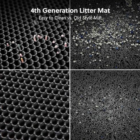 حصيرة فضلات القطط من WePet، حصيرة محاصرة فضلات القطط، حجم كبير، طبقة مزدوجة على شكل قرص العسل، خالية من الفثالات، مقاومة للماء للبول، سهلة التنظيف، تحكم في تناثر الخدوش، وسادات صندوق الماسك، سجادة مقاس 20 × 16 بوصة باللون الأسود in Kuwait