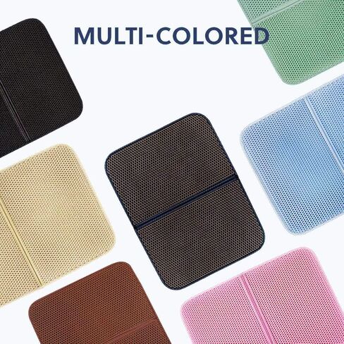 حصيرة فضلات القطط من WePet، حصيرة محاصرة فضلات القطط، حجم كبير، طبقة مزدوجة على شكل قرص العسل، خالية من الفثالات، مقاومة للماء للبول، سهلة التنظيف، تحكم في تناثر الخدوش، وسادات صندوق الماسك، سجادة مقاس 20 × 16 بوصة باللون الأسود in Kuwait